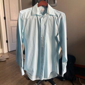 Calvin Klein Slim Fit Dress Shirt Blue Check Non-Iron (15-15.5 Neck)